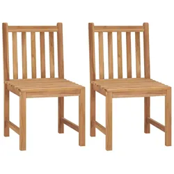 vidaXL Gartenstühle 2 Stk. Massivholz Teak