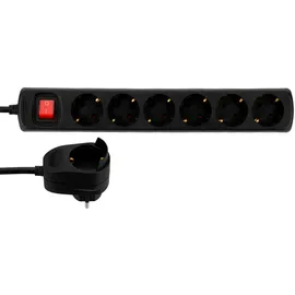 REV Ritter Steckdosenleiste 6-fach 2 m Schwarz 1 St.