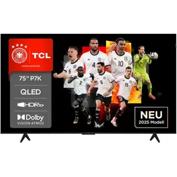 TCL QLED-Fernseher "75P71KX1", F (A-G), schwarz, 75, Fernseher, Multi-HDR, Dolby Vision, Smart TV, Apple TV, Dolby Atmos, Slim Design