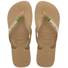 HAVAIANAS Unisex Brasil Logo Flip-Flops, Rose Gold, 45/46 EU