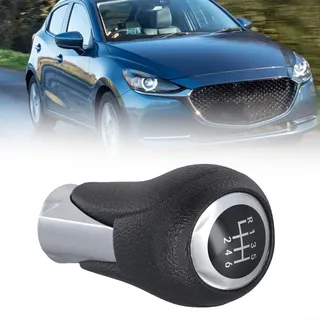 Oceanlend Schaltknauf, Leder, Schwarz, für Mazda 2, 3, 6, CX-3, CX-5, 6-Gang
