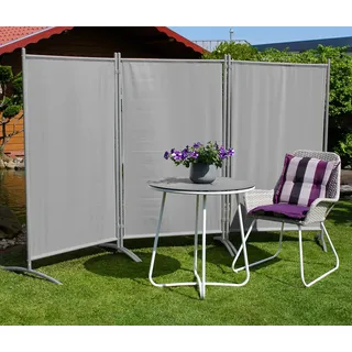 LECO Stellwand 3-teilig mit Stahlrohrgestell grau