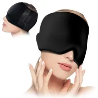 Migraine Relief Cap, Kühlmaske Gesicht, Migräne Maske Mütze, Gel Kältetherapie Maske Gegen, Kalt Warm Kompresse für Migräne, Stressabbau, für Geschwollene Augen Stressabbau (Schwarz)