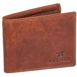 Geldbörse MUSTANG "Udine", braun (cognac), Leder, Basic, Kleinlederwaren, aus Leder mit Reißverschluss-Innenfach