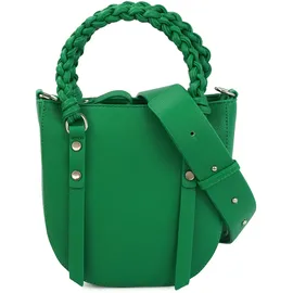 HARPA Schultertasche "HAYA", Damen, Gr. B/H/T: 19cm x 20cm x 19cm, grün, Lederimitat, unifarben, Taschen Schultertasche, in abgerundeter Form mit geflochtenem Henkel