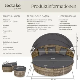 Tectake Sonneninsel Rattan natur