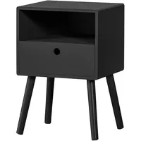 Woood Nachttisch Ozzy aus MDF, Schwarz