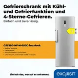 GGV Exquisit Exquisit Gefrierschrank, Tiefkühlschrank, Kombigerät, Kühlfunktion, 380 Liter, Alarm-Funktion, Schnellgefrieren, Schnellkühlen, GS5380-NF-H-050D inoxlook