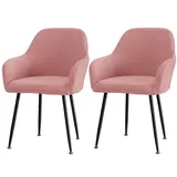 CLGTY Stuhlhussen Mit Armlehne Stretch, Weich Stuhlhussen Abnehmbar Bürostuhl Bezug Waschbar Hussen Für Stühle Für Esszimmer-rosa-2 Stück