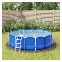VidaXL Pool-Bodentuch Hellgrau Ø396 cm Polyester Geotextil