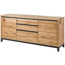 Massivmoebel24 Sideboard Wildeiche 190x45x85 natur geölt VILLANDERS #151