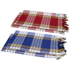 my Hamam Handtuchset 80 x 180 cm blau rot 4 St.