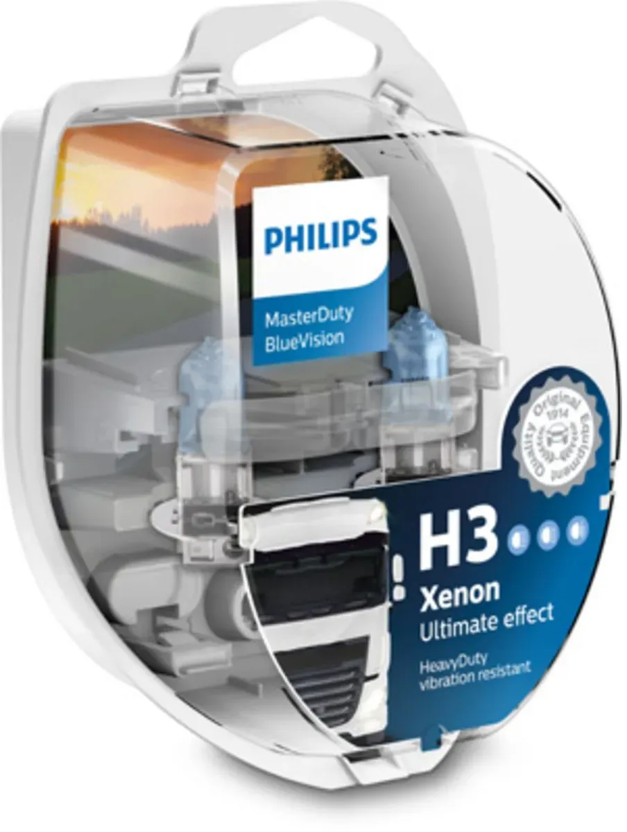 Lampada alogena PHILIPS H3 Master Duty Blue Vision 24V/70W, 2 Pezzo