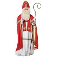 Wilbers Engel-Kostüm Hochwertiges Heiliger St. Nikolaus Herrenkostüm Deluxe - Gr. M/L rot|weiß