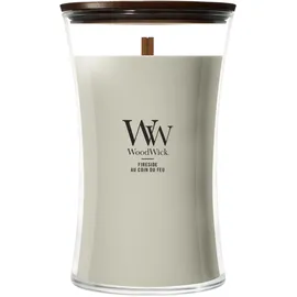 Woodwick Fireside Duftkerze 610 g grau