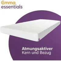 Emma Essentials Schaumstoffmatratze 80x200 cm, Höhe 15 cm, Mittlere Härte (H2), Matratze mit Abnehmbarem Bezug