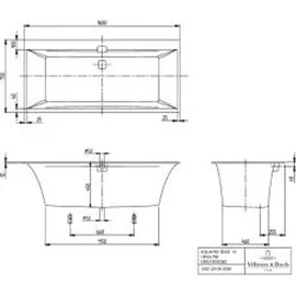 Villeroy & Boch Squaro Edge 12 Rechteck-Whirlwanne 75 x 160 cm (UCE160SQE2B1V01)