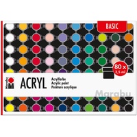 Marabu 1210000000207 - Großes Einsteigerset Acrylfarben Basic, 80 x