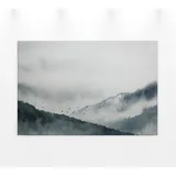 A.S. Création A.S. Leinwandbild »Gloomy Landscape«, Wald, (1 St.), Nebel Bild Keilrahmen Berg Gebirge Landschaft, 89750666-0 blau, grau, schwarz B/H: 90 cm x 60 cm
