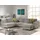 best mobilier Lisa Design Jake - Wohnlandschaft - mit Schlaffunktion und Bettkasten - 7-Sitzer - aus Cord - links Hellgrau