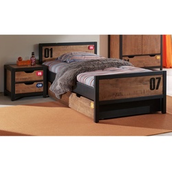 Vipack Set Alex best. aus Nachtkonsole, Einzelbett 90x200 und Bettschublade  Kiefer gebürstet