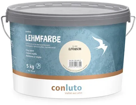 conluto Lehmfarbe Elfenbein - 5 kg Eimer