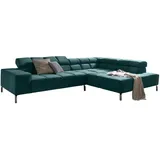 KAWOLA Ecksofa Nelson Velvet Recamiere rechts mit motorischem Sitzvorzug