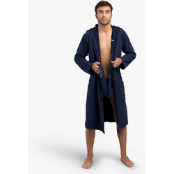 Bademantel Bio-Baumwolle Herren dunkelblau, blau, XL