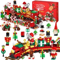 Evolyline Adventskalender 2024 Weihnachten Bausteine 24-in-1 Weihnachtsspielzeug 861 Teile mit des weihnachtsmanns Weihnachtsbaum Zug Haus Spielzeug Geschenk für Kinder 6+Jahren Geburtstagsgeschenke