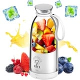 Mixer Smoothie Maker,500ml Tragbarer Mixer,Wiederaufladbarer Mini-Mixer, Juice Mixer Flasche,Multifunktionaler Persönlicher Mixer mit 6 Klingen für Shakes,Saft,Smoothies für Sport Reisen(Weiß)