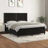 vidaXL Boxspringbett mit Matratze Schwarz 180x200 cm Samt