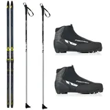 Fischer Langlaufski-Set für den schweren Läufer Superlite X-TRA Stiff klassisch + Bindung + Schuhe + Stöcke (204)