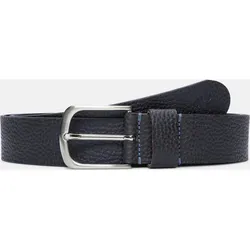 Timberland Mens Canyon Lake Embossed Leather Belt navy blue S