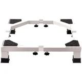 Waschmaschinen Untergestell Frame for Refrigerator Adjustable Stand with 4 starke Füße Standfuß for Tumble Dryer and Tiefkühltruhe Länge/Breite 43-66cm Basis (White,H: 10cm)