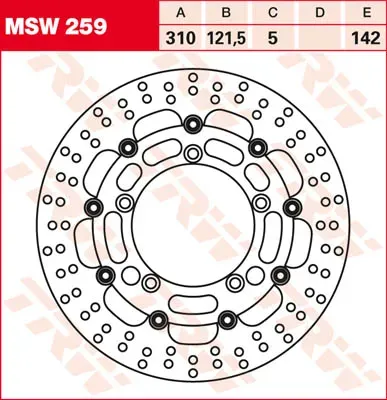 TRW Lucas Brake disc MSW259, drijvend