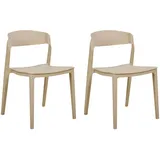 Beliani Esszimmerstuhl, Beige, Kunststoff, 1-Sitzer, 48x77x51 cm, Esszimmer, Stühle, Esszimmerstühle, Vierfußstühle