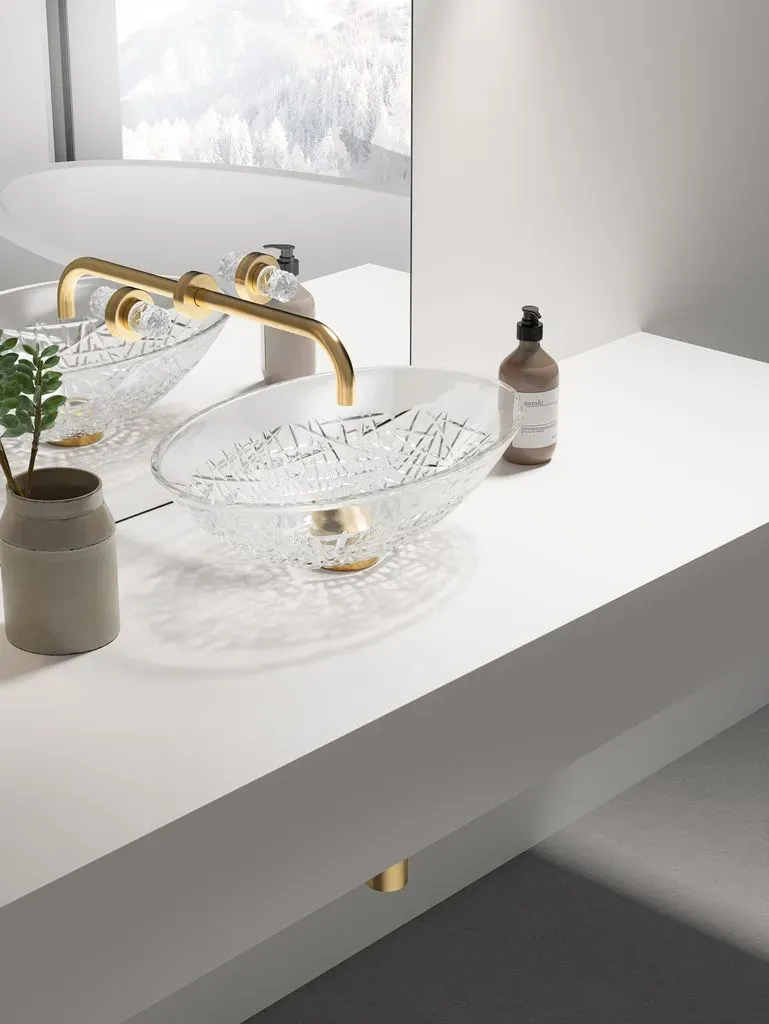 Glassdesign ICE OVAL LIGHT  Aufsatzwaschtisch - Transparent