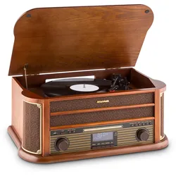 Belle Epoque 1908 DAB Retro-Stereoanlage Plattenspieler DAB+ Braun