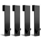luxuskollektion Duschhaken 4er Edelstahl schwarz für Glaswand bis 10 mm ohne Bohren