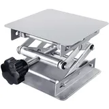 Hubtisch Labor Hebebühne Edelstahl Labor Hebeplattform Ständer Rack Scissor Laborscherenwagenheber manuelle Steuerung (100x100mm)