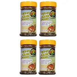 Zoo Med (4 Pack) Hermit Crab Food Vitamin Enriched for Land-Type Hermit 2.4oz