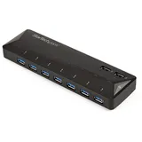 Startech StarTech.com 7 Port USB 3.0 Hub plus dediziertem Ladeport 2 x 2,4A Port, Desktop Hub und Schnellladestation