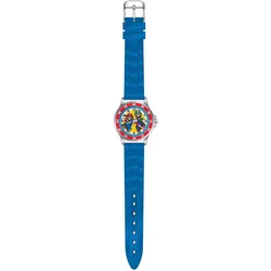 BRANDUNIT GSM9005 GSM9005 Accutime Kinderuhr Super Mario (blau), Analoge Armbanduhr mit beschrifteten Zeigern zum Lernen der Uhr