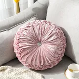 Fouriding Eisblume Rundes Kissen 35cm,Kürbis Wurfkissen Rad Wurfkissen Kissen Bodenkissen für Wohnzimmer Sofa Bett Stuhl Boden Auto Heimdekoration (Rosa)