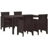 vidaXL 5-teiliges Garten Essset Braunes Poly-Rattan