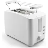 Clatronic Clatronic® Toaster 2 Toastschlitze | Toaster mit Brötchenaufsatz | Toaster 2 Scheiben mit Liftfunktion | Toster mit Auftau- und Aufwärm-Funktion | für Brötchen und Toast | TA 3801 weiß