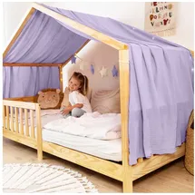 lilimaus Hausbett Himmel [in 12 Farben] Betthimmel Hausbett aus 100% Baumwolle Musselin - Stoffhimmel für Hausbett Deko Mädchen & Jungen - Himmel für Hausbett Kinder - Bett Vorhang Kinderbett