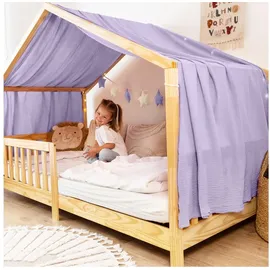 lilimaus Hausbett Himmel [in 12 Farben] Betthimmel Hausbett aus 100% Baumwolle Musselin - Stoffhimmel für Hausbett Deko Mädchen & Jungen - Himmel für Hausbett Kinder - Bett Vorhang Kinderbett