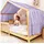 lilimaus Hausbett Himmel [in 12 Farben] Betthimmel Hausbett aus 100% Baumwolle Musselin - Stoffhimmel für Hausbett Deko Mädchen & Jungen - Himmel für Hausbett Kinder - Bett Vorhang Kinderbett