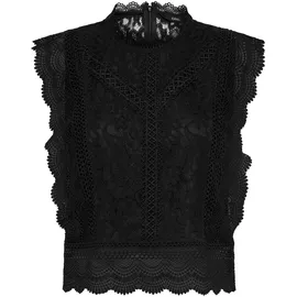 Only Damen Onlkaro S/L Lace Top WVN, Schwarz, XL